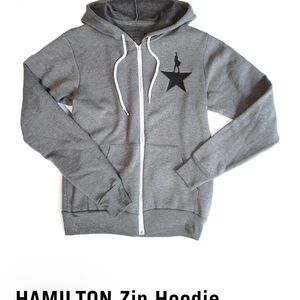 Original Official Broadway Production HAMILTON Gray Zip Up Hoodie! - Size 3XL